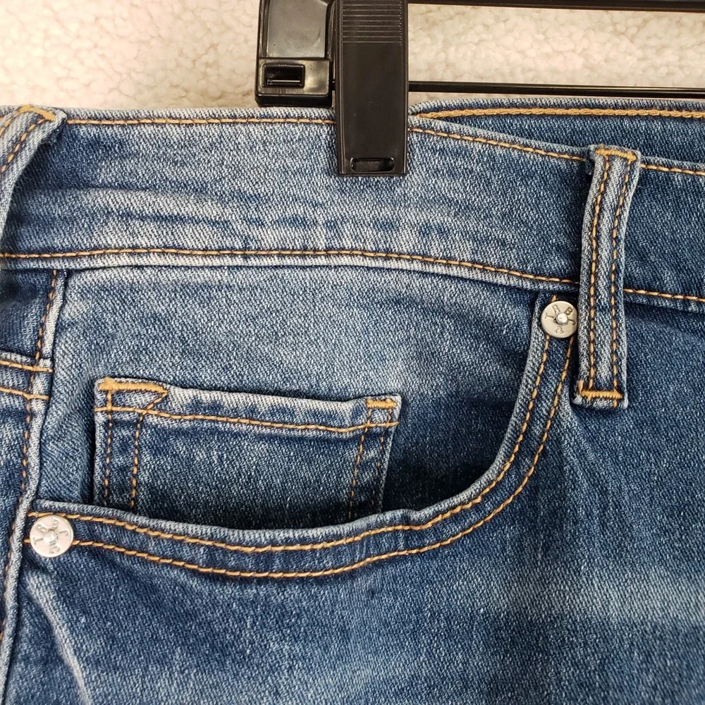 True Religion Rocco Moto Jeans Mens 36 Blue Relaxed Skinny Biker Streetwear